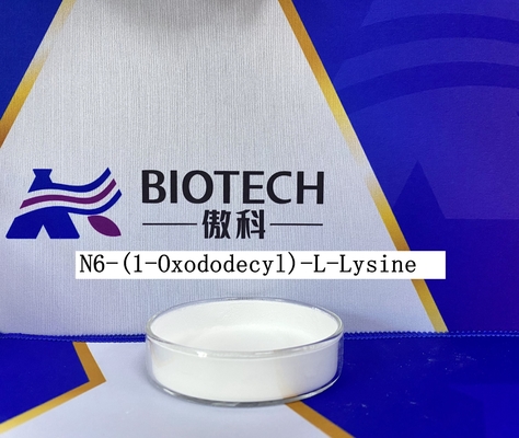 Καλλυντικές πρόσθετες ουσίες N6- (1-Oxododecyl) - δοκιμή 95% σκονών λ-λυζίνης CAS 52315-75-0 άσπρη