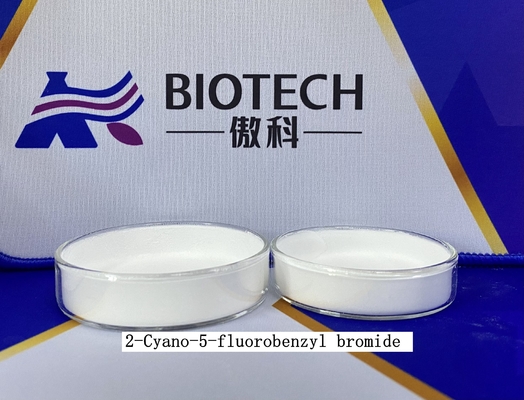 Βρωμίδιο CAS 2-κυανός-5-fluorobenzyl μεσαζόντων APIs Νο 421552-12-7 άσπρος-όπως τη στερεά αγνότητα 98% C8H5BrFN