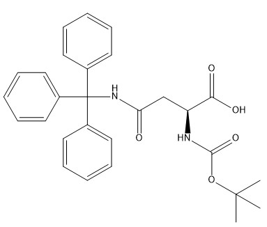 Παράγωγα αμινοξέων Boc-Asn(Trt)-OH CAS. 132388-68-2 Λευκή έως σχεδόν λευκή σκόνη σε κρύσταλλο καθαρότητας 98% C28H30N2O5