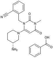 Βενζοϊκή αλογλιπτίνη CAS No 850649-62-6 Καθαρότητα 99% C25H27N5O4 Λευκή ή σχεδόν λευκή κρυσταλλική σκόνη